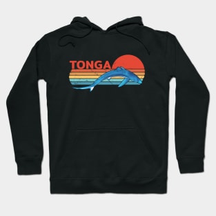 Blue Shark Kingdom of Tonga Vintage Travel Design Hoodie